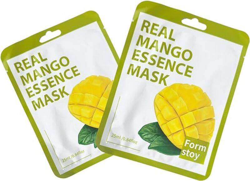 

Generic Formstoy Real Mango Essence Beauty Facial Mask - Hydrating & Brightening Sheet Mask, 0.84 fl oz, 25 ml, Pack of 2