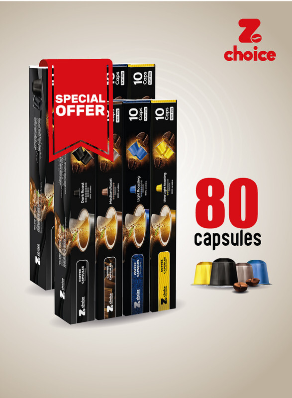 Zchoice Coffee Capsules, Special Offer Dark, Medium Light and Ultra-light Roast 100% Arabica Pack of 80