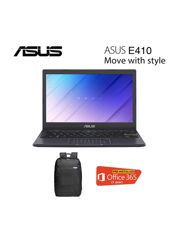 Asus Eeebook 14 E410 Laptop with Bag, 14" FHD Display, Intel Celeron N4020 Processor 1.1 GHz, 128GB SSD, 4GB RAM, Intel UHD 620 Graphics, EN-AR KB, Win 11 Home, E410MA-BV2205WS, Peacock Blue