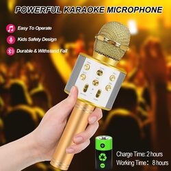 Kids Toys Karaoke Microphone, Microphone for Kids Toddler Microphone,Wireless Bluetooth Karaoke Mic for Children Singing,Birthday Gifts for 3+Year Old Boys Girls