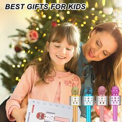 Kids Toys Karaoke Microphone, Microphone for Kids Toddler Microphone,Wireless Bluetooth Karaoke Mic for Children Singing,Birthday Gifts for 3+Year Old Boys Girls