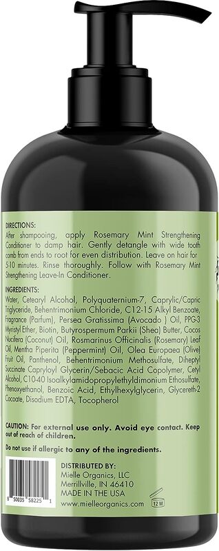 Mielle Organics Rosemary Mint Strengthening Conditioner with Biotin, 12 Ounce