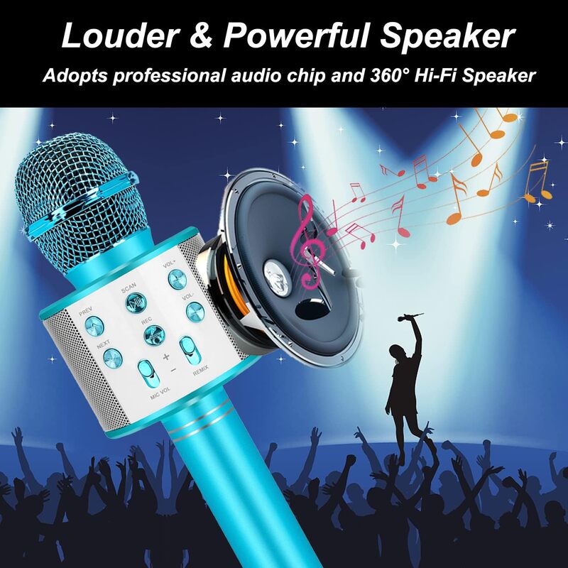 Kids Toys Karaoke Microphone, Microphone for Kids Toddler Microphone,Wireless Bluetooth Karaoke Mic for Children Singing,Birthday Gifts for 3+Year Old Boys Girls