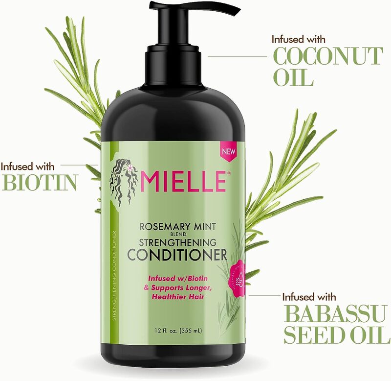 Mielle Organics Rosemary Mint Strengthening Conditioner with Biotin, 12 Ounce