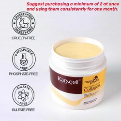 Hair Mask Karseell Collagen 16.9 OZ 500ml Deep Conditioner Coconut Oil Keratin Mask for Dry Damaged Hair Color Treated Hair 