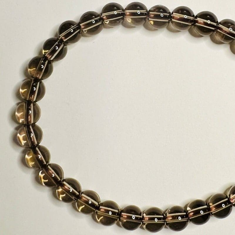 Petite Smoky Quartz Stretch Bead Crystal Bracelet