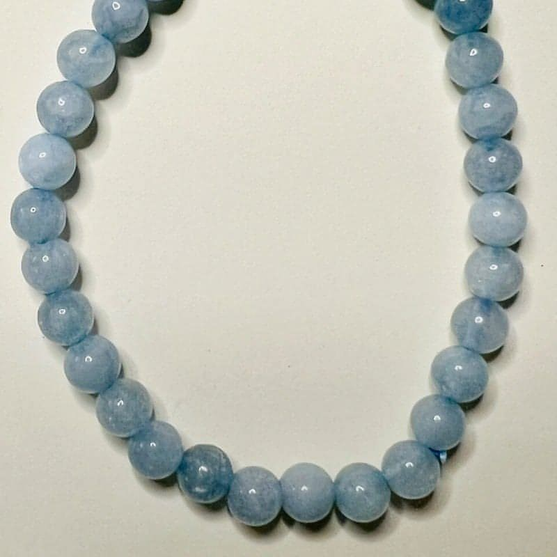 Petite Aquamarine Stretch Bead Crystal Bracelet