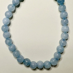 Petite Aquamarine Stretch Bead Crystal Bracelet