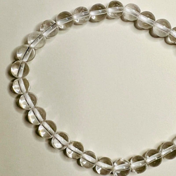 Petite Clear Quartz Stretch Bead Crystal Bracelet