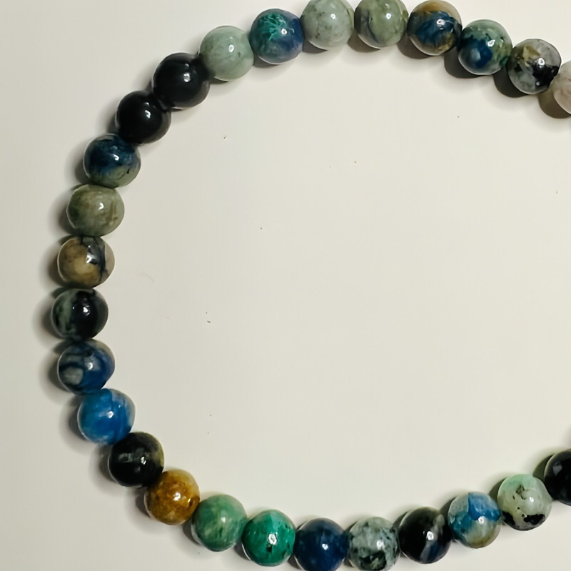 Petite Chrysocolla Stretch Bead Crystal Bracelet