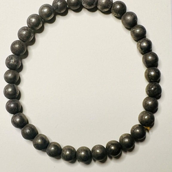 Petite Pyrite Stretch Bead Crystal Bracelet