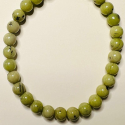 Petite Nephrite Jade Stretch Bead Crystal Bracelet