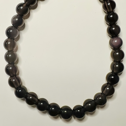 Petite Obsidian Stretch Bead Crystal Bracelet