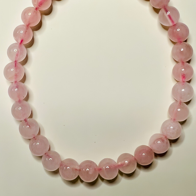 Petite Rose Quartz Stretch Bead Crystal Bracelet