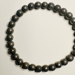 Petite Pyrite Stretch Bead Crystal Bracelet