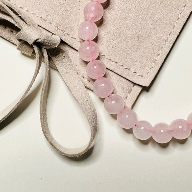 Petite Rose Quartz Stretch Bead Crystal Bracelet