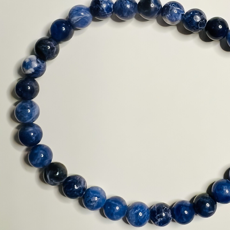 Petite Sodalite Stretch Bead Crystal Bracelet