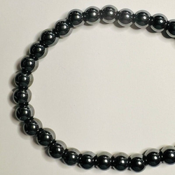 Petite Hematite Stretch Bead Crystal Bracelet