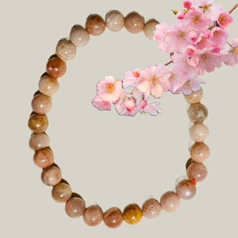 Petite Moonstone Stretch Bead Crystal Bracelet