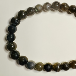 Petite Labradorite Stretch Bead Crystal Bracelet