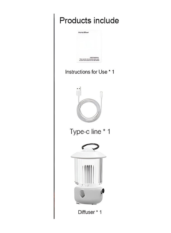 Portable Air Humidifier Wireless Aroma Diffuser, White/Clear