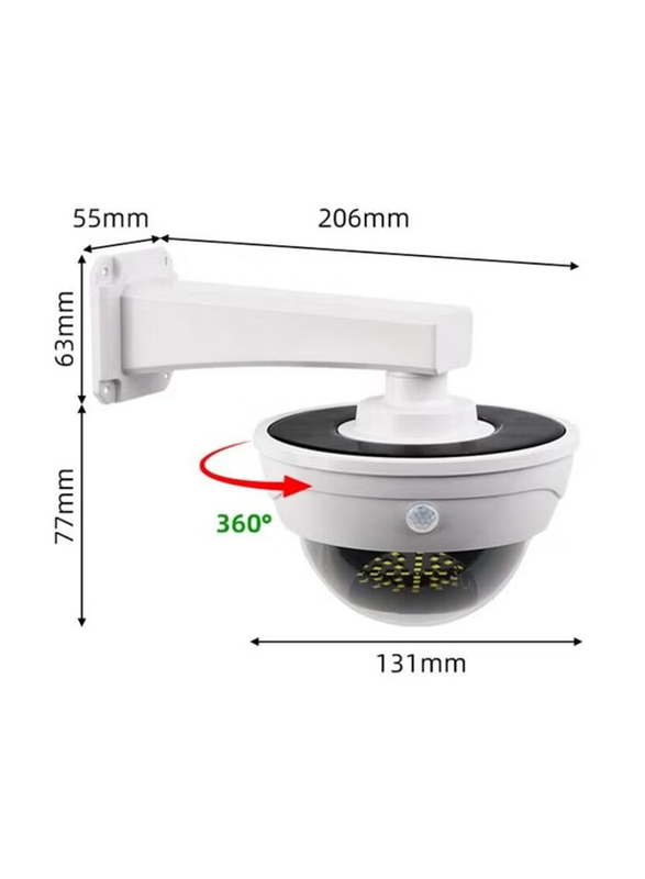 Solar Simulation Monitoring Outdoor Waterproof Light, White/Black