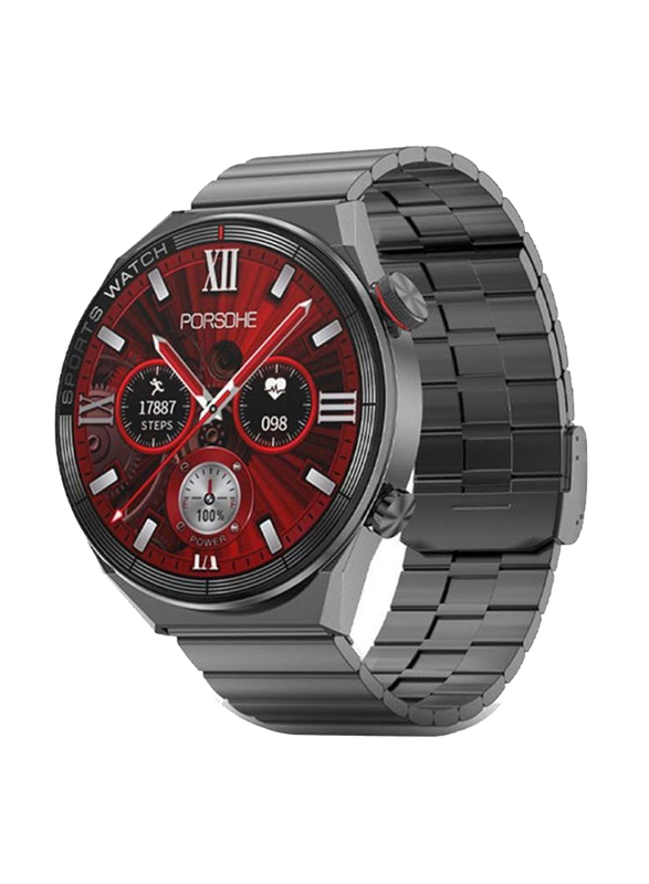 Analog + Digital Watch for Men with Stainless Steel Band, DT3, Silver-Red