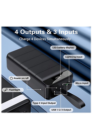 Power Bank 80000mAh QC PD 3.0 Fast Charging Powerbank with Lightning and Micro-USB Input, Black