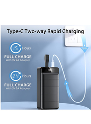 Power Bank 60000mAh QC PD 3.0 Fast Charging Powerbank with Lightning and Micro-USB Input, Black