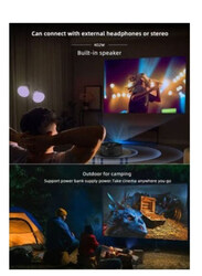 Full HD 1080p Mini LED Portable Projector with Remote Control, Black