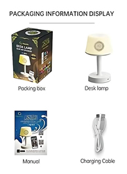 Equantu 8GB Desk Lamp Quran Bluetooth Speaker with 7 Colours Light and 16 Reciters Plus 16 Translations, White