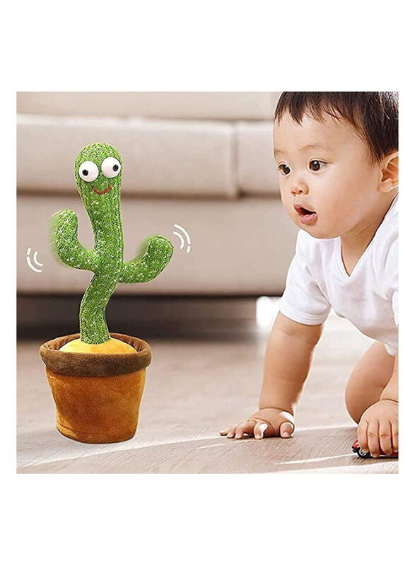 

Generic Singing Dancing and Talking Cactus Toy Electric USB Charging Gift Toys for Kids, Multicolour