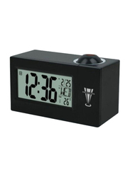 Projection Alarm Clock with Back Light of Calender, Black