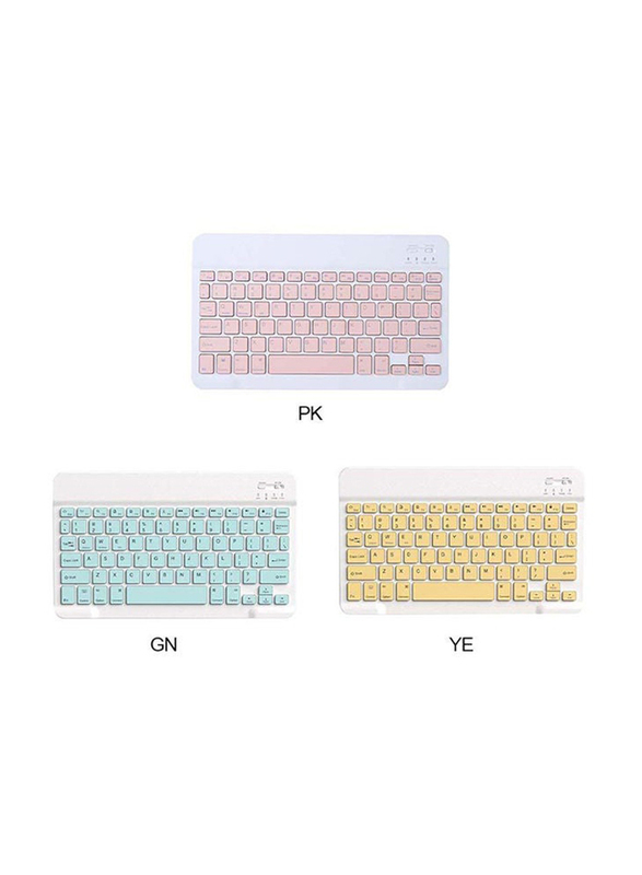 Wireless Bluetooth Three System Universal Mobilephone And Tablet English Keyboard with Mouse Set, Pink