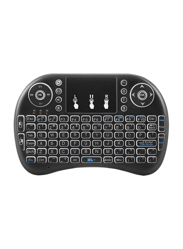 Viboton I8 Wireless English RC-keyboard with Touchpad, Black