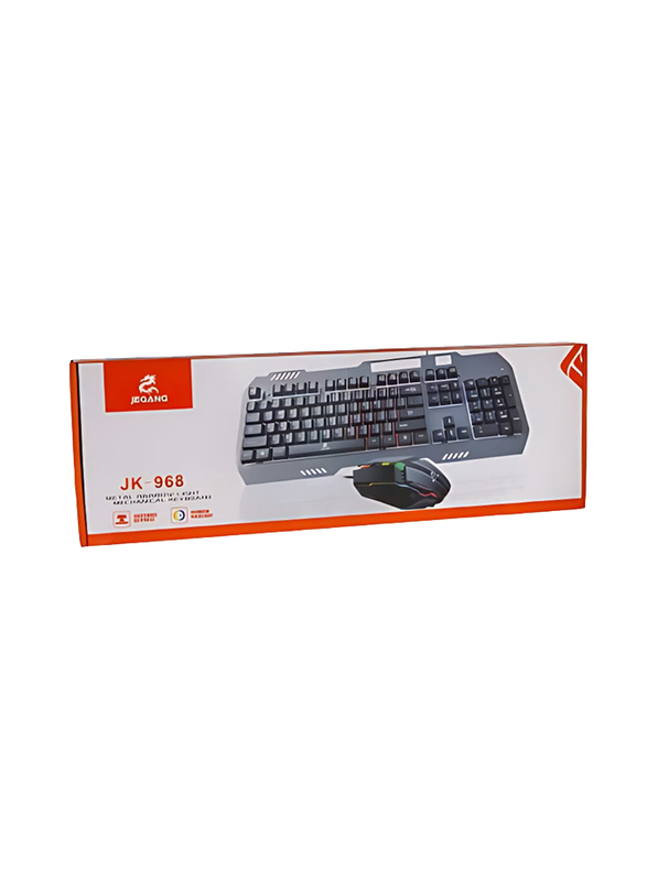 Jeqang Wired English Keyboard with Mouse Mechanical Touch Feel Gaming Laptop, Black