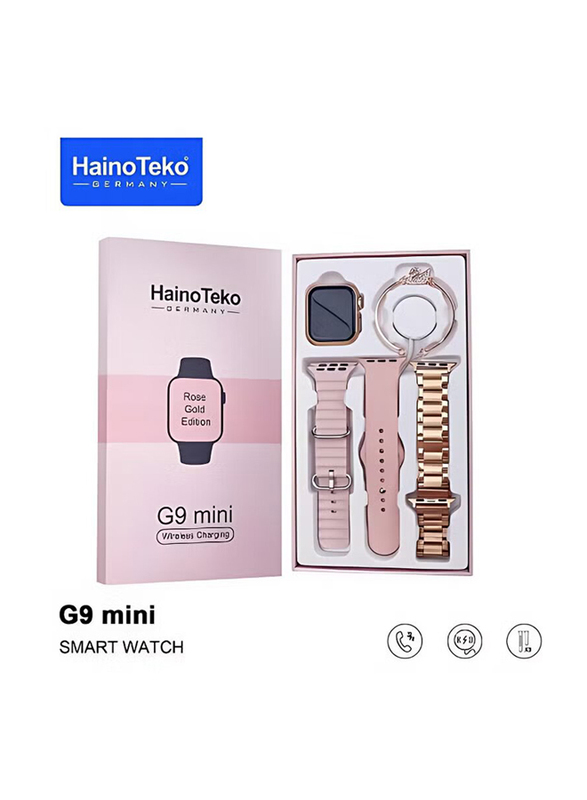 Haino Teko Germany G9 Mini Edition Ladies Smartwatch with Three Set Strap and Exotic Bracelet, Rose Gold/Gold