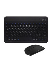 3-System Switch Universal Type Laptop Ipad Multi-language English/Russian Keyboard with Mouse Set, Black
