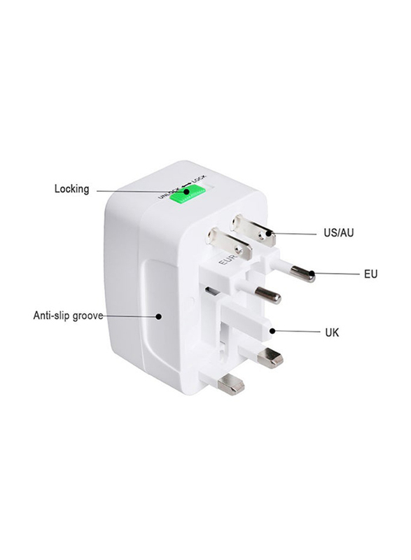 All-In-One International Adapter Plug, White