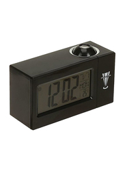 Projection Alarm Clock with Back Light of Calender, Black