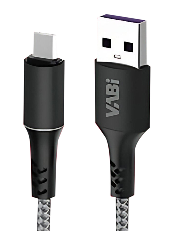 Vabi 1-Meter USB Charging Cable, USB A Male to USB Type C, 3 Piece, Black