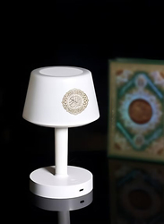 Equantu 8GB Desk Lamp Quran Bluetooth Speaker with 7 Colours Light and 16 Reciters Plus 16 Translations, White