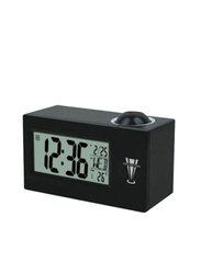 Projection Alarm Clock with Back Light of Calender, Black