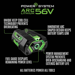 Ego Power+ Lithium-Ion Standard Charger, BA2242T, Black/Green