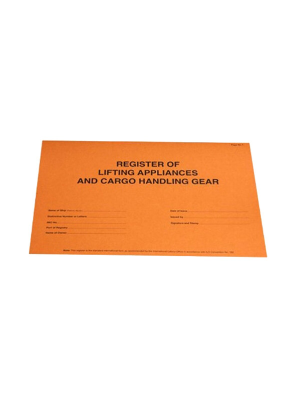 

Generic Register for Cargo Lifting Appliance, Orange