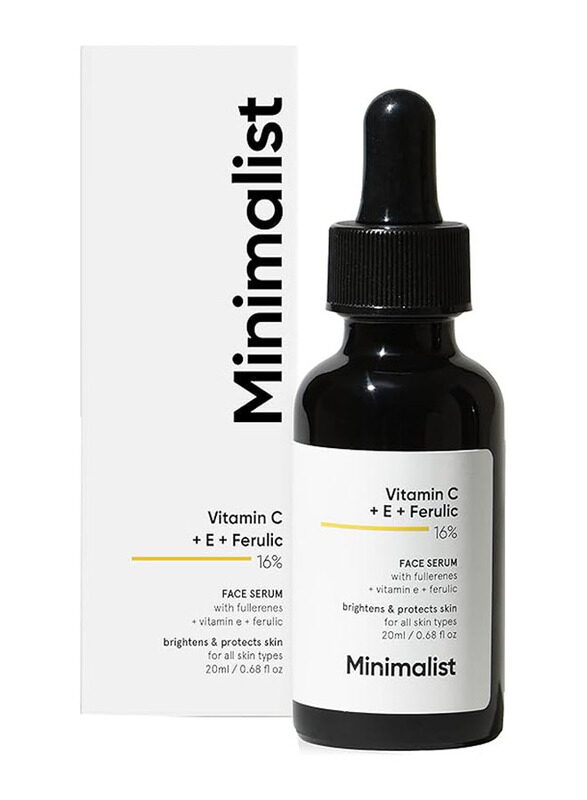 

Minimalist 16% Vitamin C Face Serum Advanced with Vit E & Ferulic Acid for Glowing Skin, 20 ml