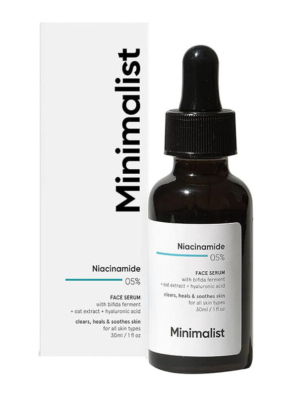 

Minimalist Niacinamide 5% Face Serum with Vit B3 & Hyaluronic Acid for Clear Glowing Skin, 30 ml