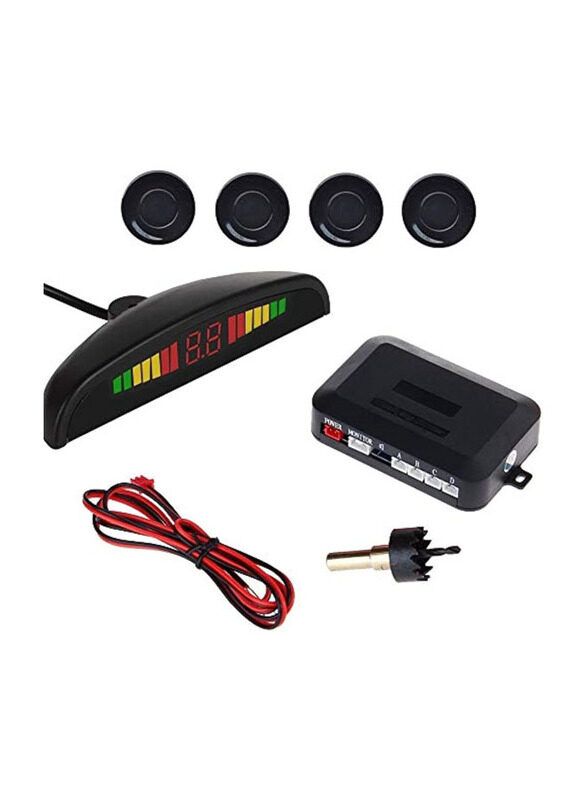 

Generic LED Car Parking 4 Sensor Auto Reverse Assistance Backup Radar Detector System, Black