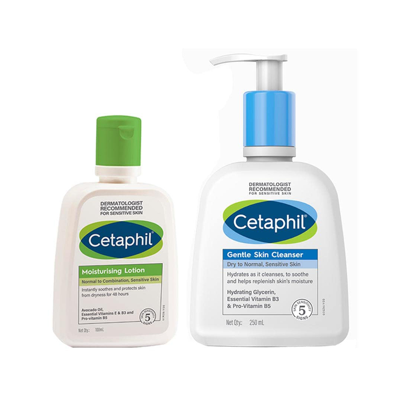 Cetaphil Moisturizing Lotion and Gentle Skin Cleanser Set, 2 Pieces