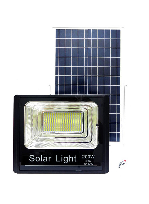 Single Head Solar LED Flood Light with Remote Control, 295 x 365mm, Black